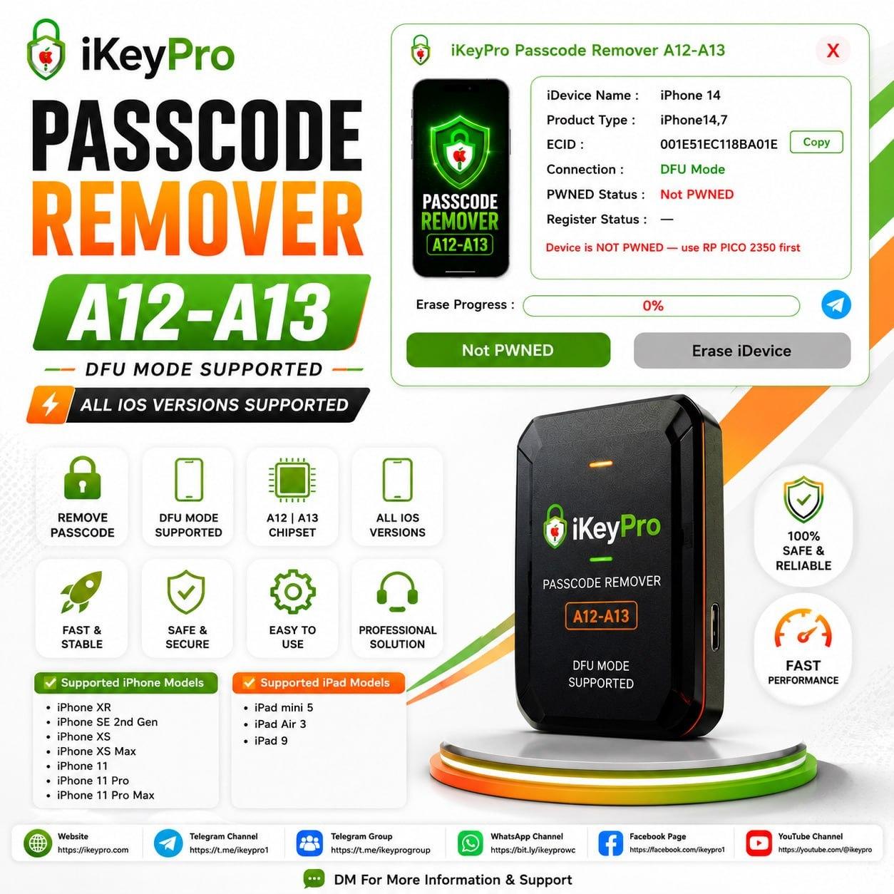 iKeyPro Passcode Eraser DFU Mode A12-A13 (Windows)