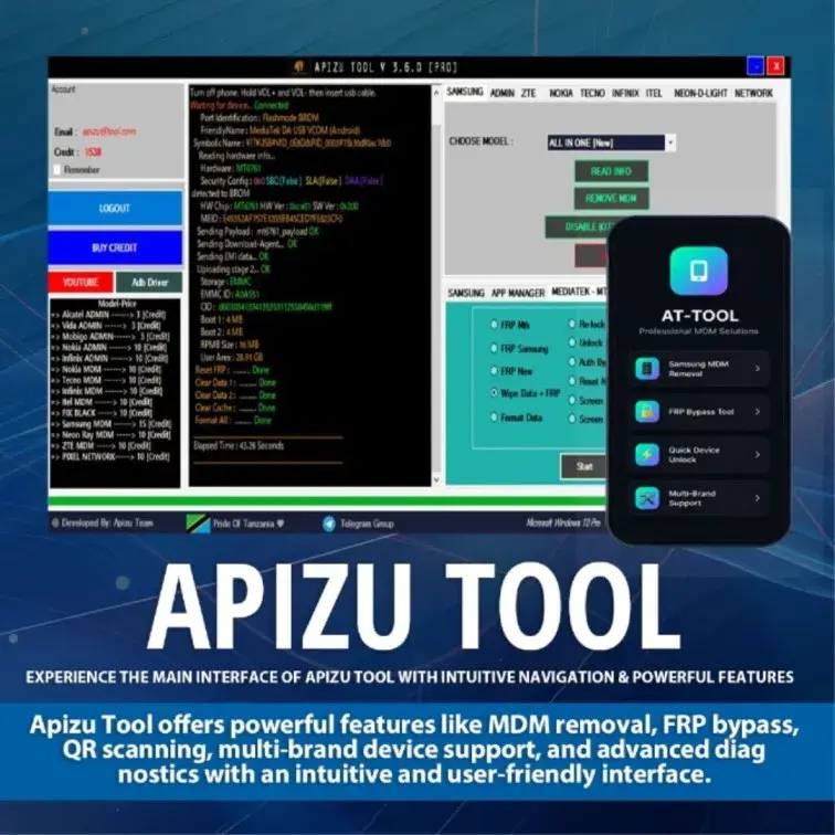 APIZU MDM TOOL PRO Rent { Time: 4 Hours }